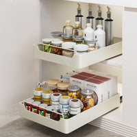 Garvee Organizer rimovibile per armadietti, cassetto telescopico per la cucina, 20 cm L x 43 cm P x 7 cm H, non richiede fori, cucina di casa, bianco