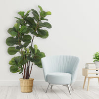 Albero di fico artificiale Garvee a foglia di violino, 4,9 piedi, con 102 foglie, per decorazioni per la casa e l'ufficio, verde, resistente alle intemperie