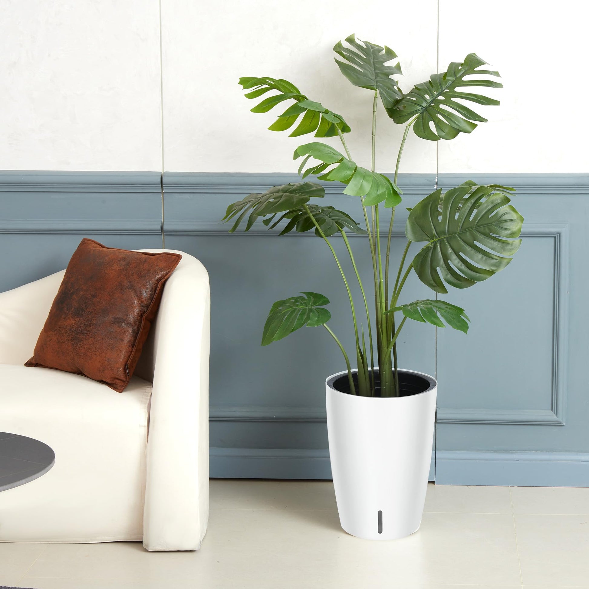 Garvee Set di 2 fioriere autoirriganti alte 16" bianche per interni e patio