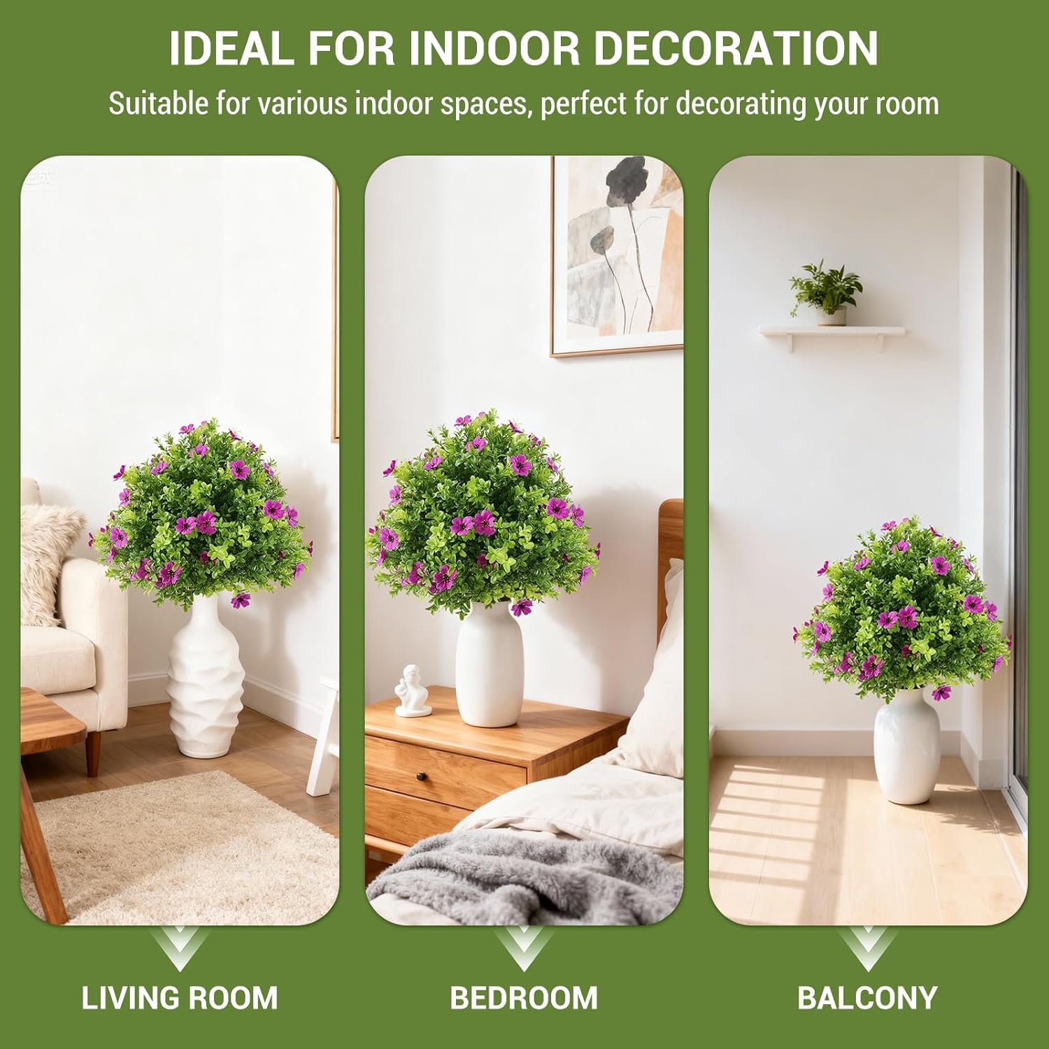 Garvee 2 pezzi 2 piedi alberi artificiali da interno, realistici, senza manutenzione, per casa, ufficio, matrimonio, festa, verde, versatile