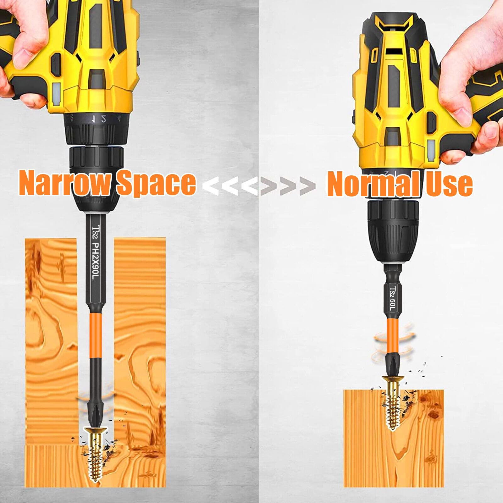 Garvee Set 12Pz Punte Cacciavite Impatto PH2 Magnetiche, Acciaio S2, Uso Professionale, 1/4" Esagono, Nero