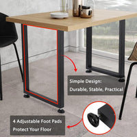 Gambe per tavolo in metallo Garvee da 28x16 pollici, piedini regolabili per impieghi gravosi, in ferro battuto, stile industriale, rustico, nero, per tavoli da pranzo e da giardino