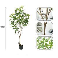 Albero dei soldi artificiale Garvee Pachira da 5 piedi, portafortuna per ufficio e soggiorno, facile da pulire, verde di lunga durata