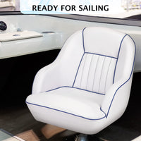 Garvee Pontoon Boat Seat Sedia da capitano Ergonomica e confortevole Schiuma di compressione in vinile Montaggio standard Per pesca e tempo libero 19,5"H x 22"L x 21,5"D
