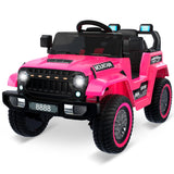 Auto elettrica Garvee 12V per bambini con telecomando 2.4G, Bluetooth, musica, clacson, fari - Regalo per Natale o compleanno - Rosa rossa