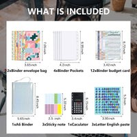 Garvee BudgetLinen Budget Planner A6 Raccoglitore ad anelli con cerniera e organizer per buste portadocumenti per budget e risparmio