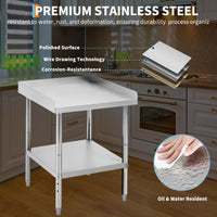 Tavolo da barbecue in acciaio inossidabile Garvee, altezza regolabile, 12x24x30 pollici, capacità di carico di 400 libbre, certificato NSF, per uso commerciale e domestico, struttura robusta, Argento