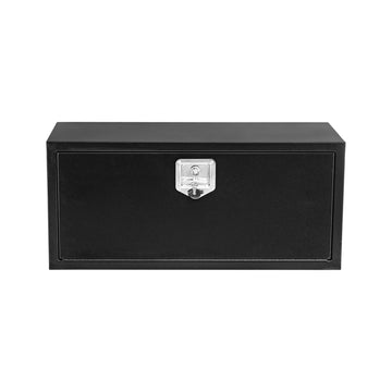 Cassetta Portautensili Camion Acciaio Nero Garvee Calibro 12 - Regalo Perfetto Festa del Papà, Coperchio Pneumatico, Resistente Intemperie, 24x18x18"