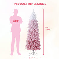 Albero di Natale artificiale Garvee da 180 cm rosa con 130 LED per l'illuminazione delle feste natalizie
