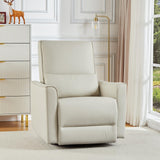 Garvee Poltrona Reclinabile Girevole 360° in Pelle PU, Ergonomica, Base Metallica Rinforzata, Per Nursery, Salotto, Camera, Home Theater, Nero - Beige