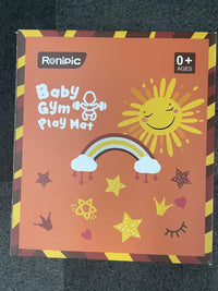 Tappetino da gioco per bambini Garvee con 9 giocattoli staccabili, sviluppo sensoriale e motorio, antiscivolo, in morbido poliestere, per uso domestico, colori neutri