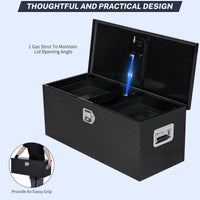 Cassetta portautensili per cassone di camion Garvee da 36 pollici in alluminio mandorlato nero con serratura e chiave per pick-up e rimorchio