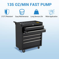 Carrello portautensili Garvee con 6 cassetti, ruote, serratura, acciaio per officina e garage, 24 pollici, nero