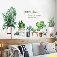Garvee Adesivi Murali Foglie Pianta - PVC Sicuro, Resistente All'Acqua - Decorazione Soggiorno e Camera - 30x90cm, Verde