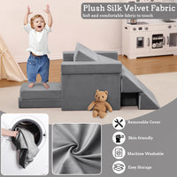 Divano modulare per bambini Garvee, set da 12 pezzi con piscina di palline per sala giochi, 47,2"x23,6"x11" grigio