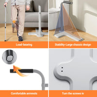 Garvee 2 in 1 ausilio per stare in piedi per anziani con stampella regolabile in altezza, maniglia di sicurezza per divano o sedia, ausilio per la vita quotidiana per anziani, capacità di carico di 150 kg, grigio