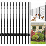Garvee Pali Recinzione 7 Piedi Metallo Resistente Verniciato Verde, U-Shaped Stabile, Facile Installazione per Giardino - Black