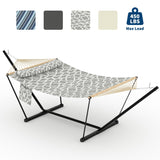 Garvee Amaca Doppia Con Supporto Regolabile In Acciaio, Portatile, Resistente, Giardino E Spiaggia, Tessuto Traspirante - Light Gray