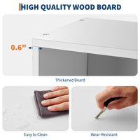 Libreria industriale Garvee a 6 ripiani bianca per soggiorno e ufficio, altezza 71,4" in legno rustico, capacità di 250 libbre, sicura e versatile.