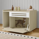 Garvee Mobile per Lettiera Gatto Nascosto con Apertura Ribaltabile, Design Moderno in Legno, Spazioso, Facile da Pulire, Interni, 80cm L x 50cm W x 52cm H - Wood Color