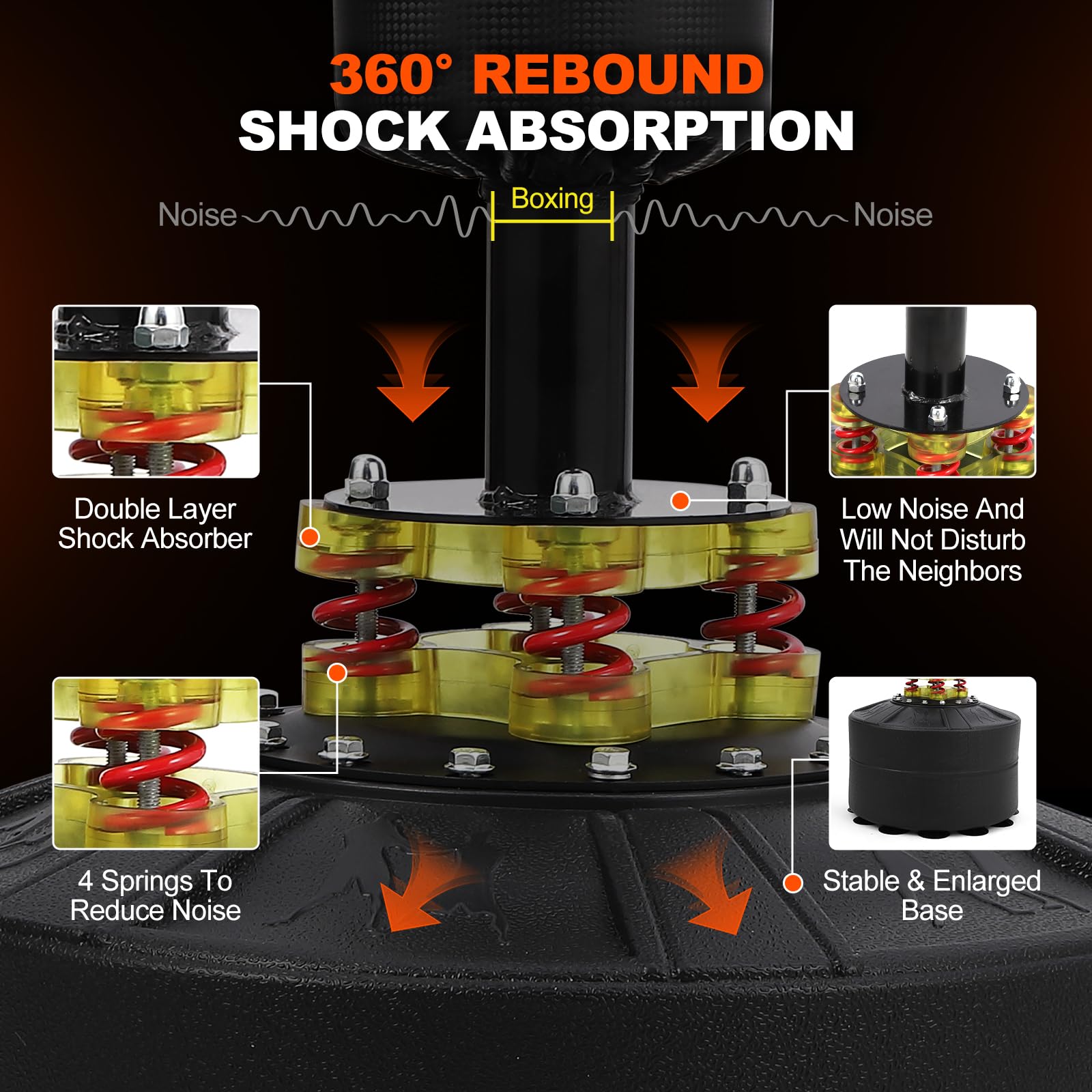 Sacco da Boxe 5 in 1 Garvee Regolabile 63-90,5" per Adulti - Pelle PU Nero, Ideale per Kickboxing e Festa del Papà