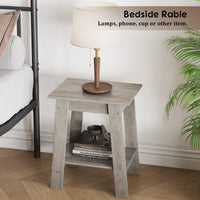 Set di tavolini laterali Garvee, 2 ripiani, compatto, robusto, effetto legno, soggiorno, camera da letto, 39,42 cm x 29,97 cm x 48,21 cm