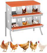 Garvee Scatola per Deposito Uova Galline 6 Scomparti in Acciaio Zincato Ventilata Montaggio a Parete Doppio Piano - Arancione | 6 Compartimenti