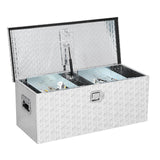 Cassettiera Garvee per Cassone Camion in Alluminio Antifurto Impermeabile 91,4x38x38 cm Argento - Regalo Perfetto per Festa del Papà - Argento Con 1 Scatola Organizzatore