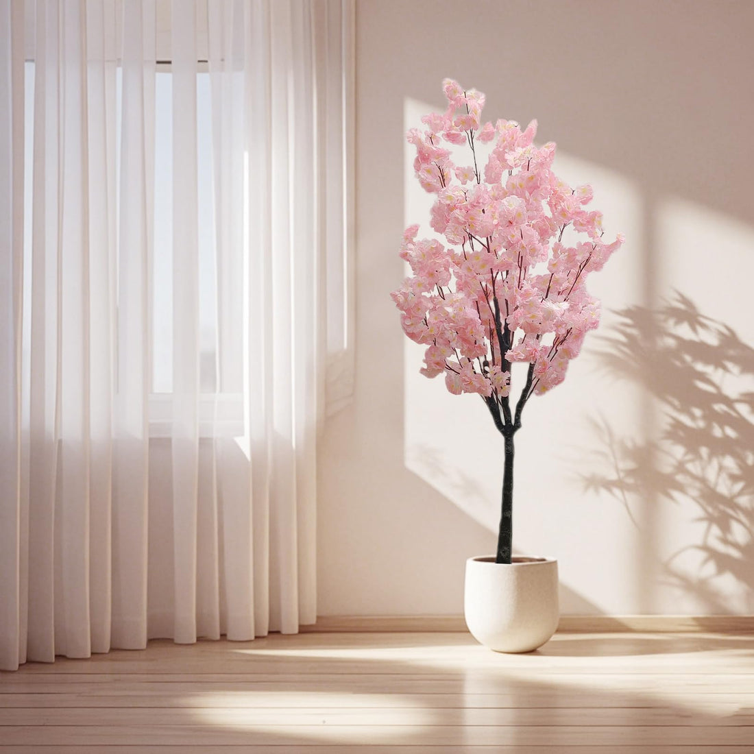 Albero di ciliegio artificiale Garvee da 150 cm con fiori rosa per la decorazione di casa, matrimoni, feste, giardino e ufficio