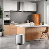 Garvee Cestino per Rifiuti 20L in Acciaio Inox con Pedale e Coperchio Soft-Close per Cucina e Ufficio Rettangolare Anti-Impronta