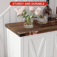 Credenza buffet da cucina Garvee con ante, ripiano regolabile, stile country, per cucina, soggiorno, sala da pranzo, bianca