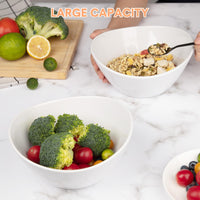 Garvee Set di 4 grandi piatti ovali in porcellana da 42 once, 8 pezzi, bianchi, ergonomicamente impilabili per la cucina e la tavola