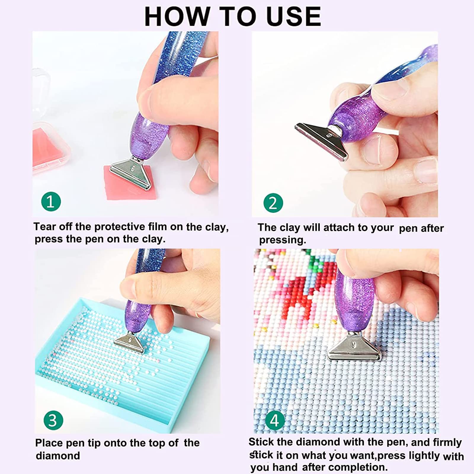 Set di penne per pittura a diamante Garvee, punte in acciaio inossidabile, strumenti ergonomici per pittura 5D per gli appassionati del fai da te