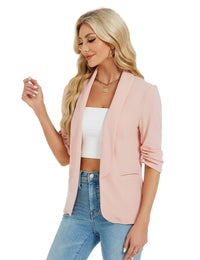 Giacca blazer sportiva ed elegante da donna Garvee, giacca blazer casual aperta sul davanti, color albicocca, M, leggera, traspirante, versatile