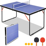 Garvee Tavolo da Ping Pong Professionale Portatile 137x76x69 cm Telaio Alluminio Piano MDF PVC Pieghevole Rete Rimovibile Indoor Outdoor