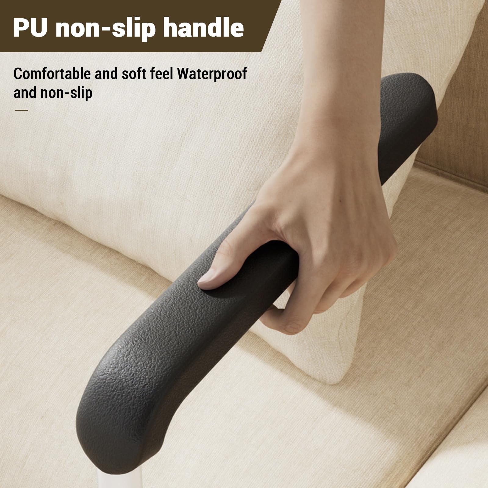 Garvee, supporto per stare in piedi per anziani, supporto per sollevare divani e poltrone, altezza regolabile in 6 posizioni, acciaio al carbonio, bianco, soggiorno e assistenza