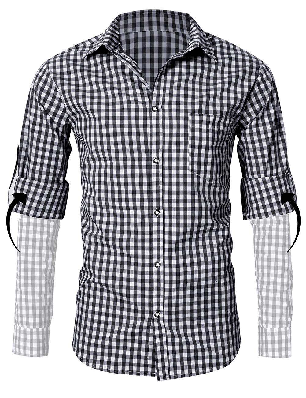 Camicia da uomo Garvee Slim Fit, tradizionale camicia a quadri per l'Oktoberfest, XS-4XL, rosso e blu