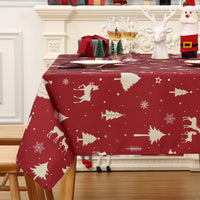 Tovaglia natalizia impermeabile Garvee con motivo a cervo, color oro, 137x229 cm, decorazione per feste e cucina