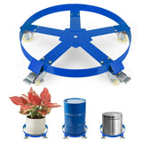 Carrello per Fusti Garvee 55 L Acciaio Zincato Pesante con Rinforzi e Ruote Girevoli 61.0 cm - Regalo Perfetto per Festa del Papà Industria Magazzino - Blu