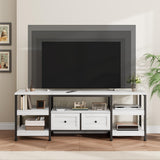 Garvee Mobile TV Rustico 160 cm Consolle Industriale per TV fino a 65" Marrone, Metallo Robusto, MDF, Stile Moderno per Soggiorno