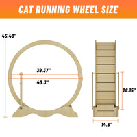 Garvee Cat Cyclette da 45 pollici Tapis roulant silenzioso in legno massello per fitness da interno con serratura di sicurezza Tappeto rimovibile