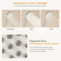 GARVEE Colonna doccia a pioggia senza raccordi cromata – Colonna doccia in acciaio inox rotonda 25 cm