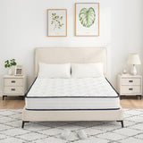 Materasso Garvee 140 x 200 cm, molle insacchettate, 7 zone, altezza 21 cm, schiuma comfort H3, rivestimento in microfibra, per bambini e adulti - Bianco