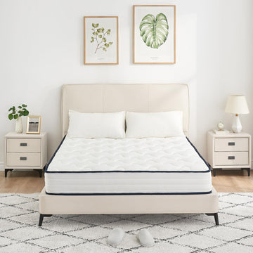 Materasso Garvee 140 x 200 cm, molle insacchettate, 7 zone, altezza 21 cm, schiuma comfort H3, rivestimento in microfibra, per bambini e adulti