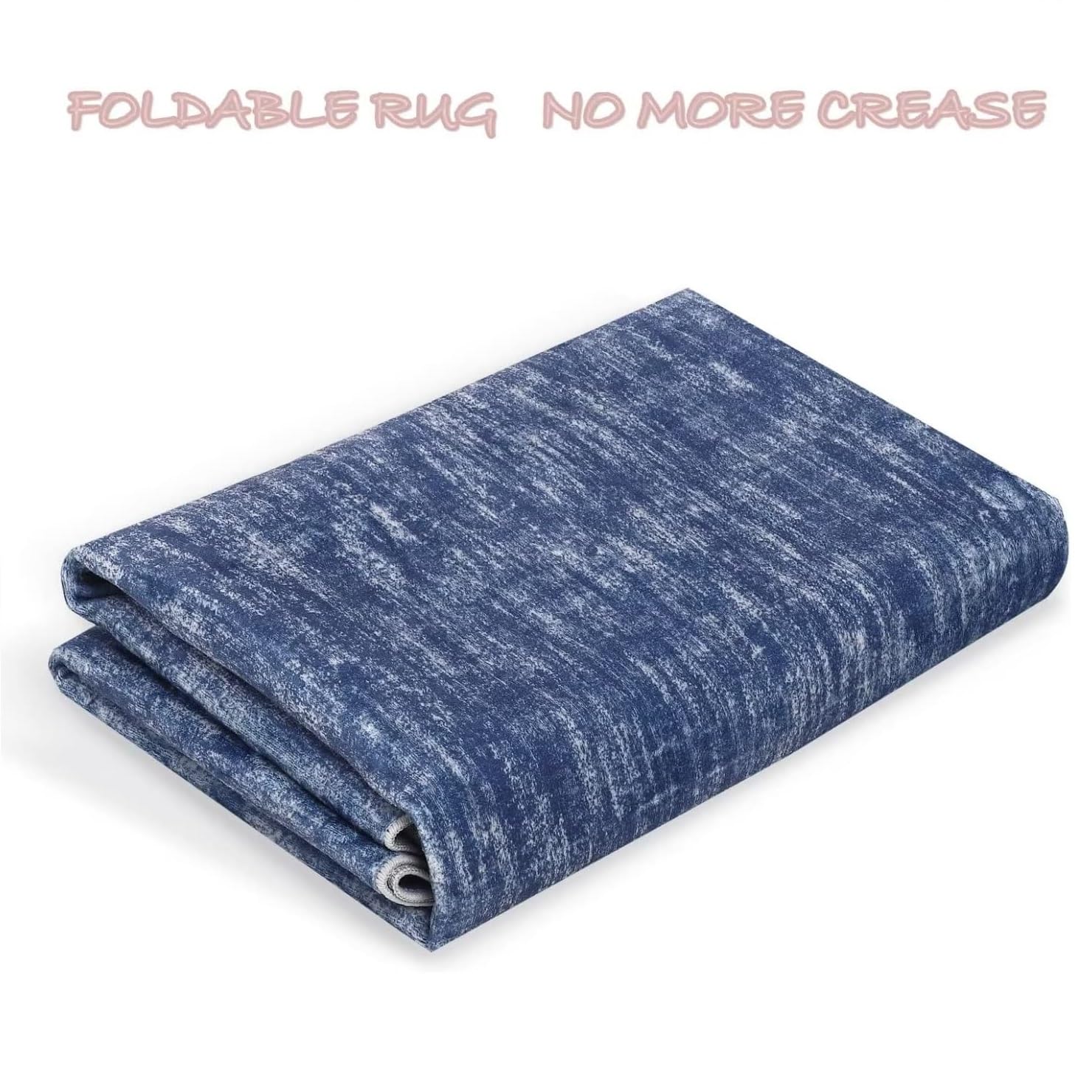 Tappeto Garvee lavabile in lavatrice, antiscivolo, morbido, piatto, soggiorno, camera da letto, 160x230 cm, blu