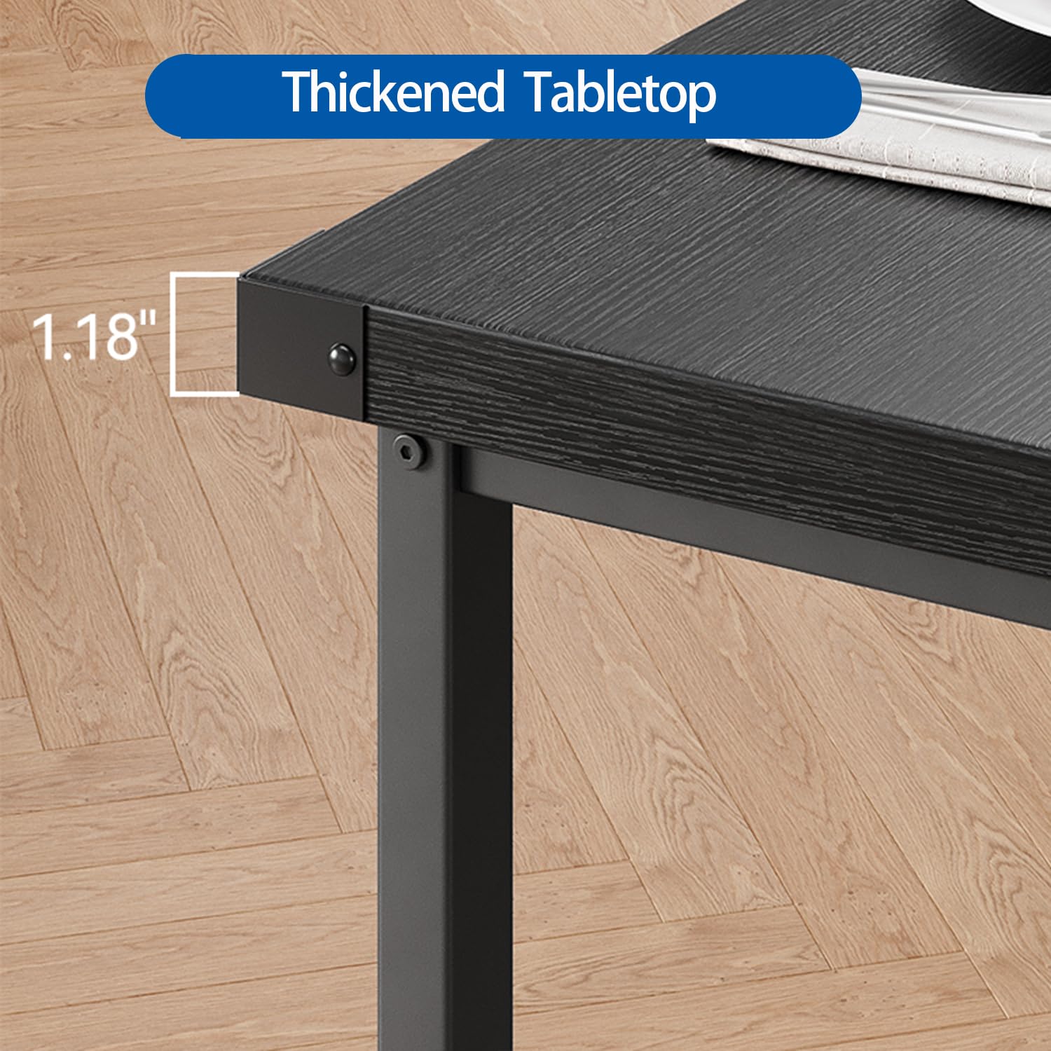 Set da pranzo Garvee per 4 persone con 2 panche imbottite, MDF e acciaio, robusta struttura a forma di H, idrorepellente, salvaspazio, ideale per piccoli appartamenti