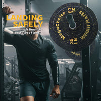 Garvee 2 pezzi 35 libbre dischi bilanciere in gomma per sollevamento pesi con anello in acciaio per palestra domestica fitness, 2 pollici, multicolore