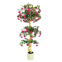Albero di bouganville artificiale Garvee da 6 piedi, rosa, realistico e facile da pulire, in seta, per uso interno ed esterno, leggero e versatile