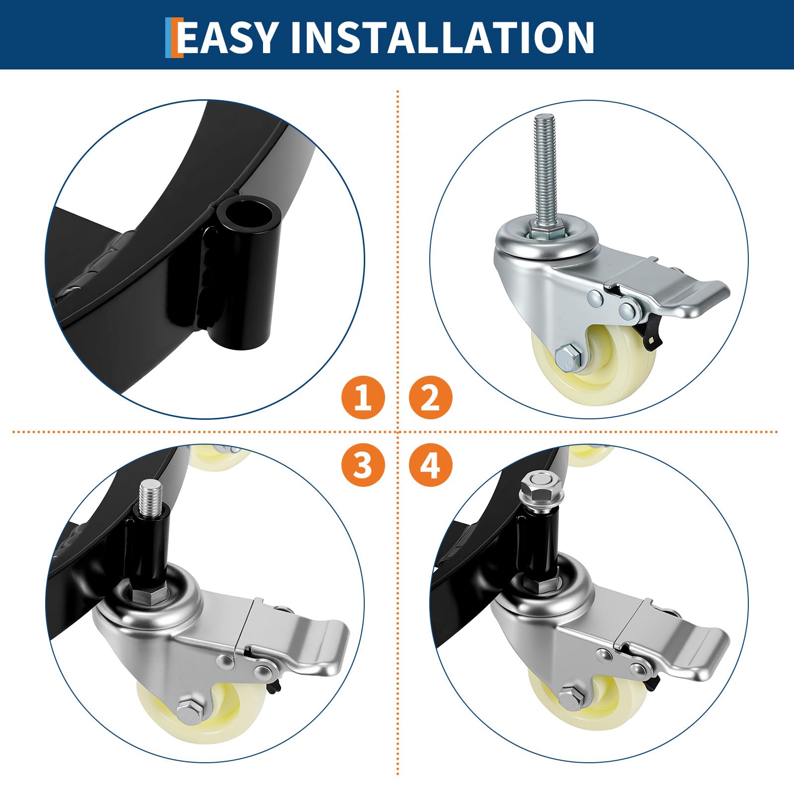 Carrello per Fusti Acciaio Garvee 55 Galloni 2000 lb - Ideale per Festa del Papà, Uso Industriale con Ruote Girevoli e Rinforzi Zincati