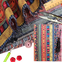 Garvee 5 pezzi di tessuti di cotone Fat Quarters con stampa etnica per patchwork e progetti di cucito fai da te, 10x8 pollici, multicolore